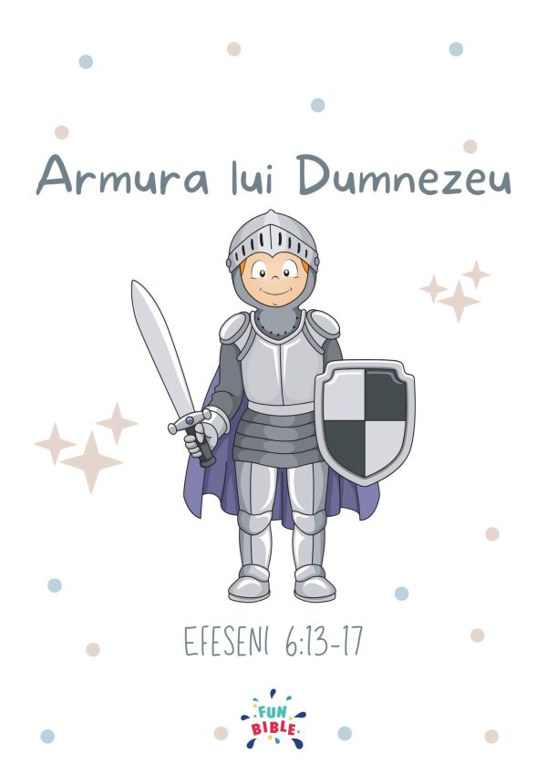 coperta caietului „Armura lui Dumnezeu” care infatiseaza un soldat in armura medievala
